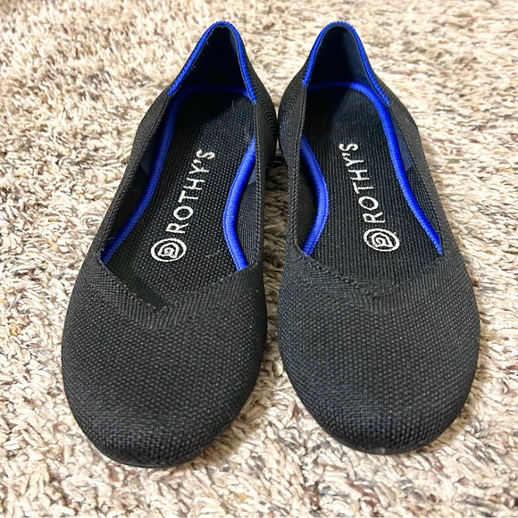 Rothy's Black Solid Ballet Flats Round Toe Size 5.5 - Picture 4 of 8